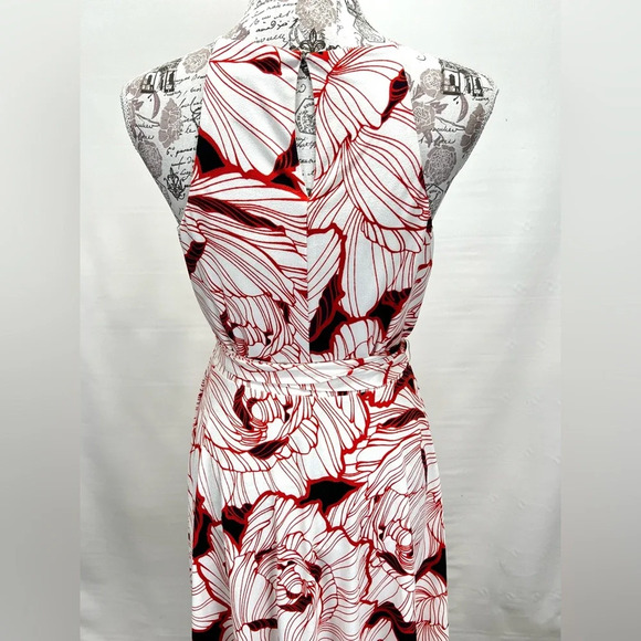 🛍️ANN TAYLOR‎ Cream and orange halter dress size Mp. - Picture 6 of 14